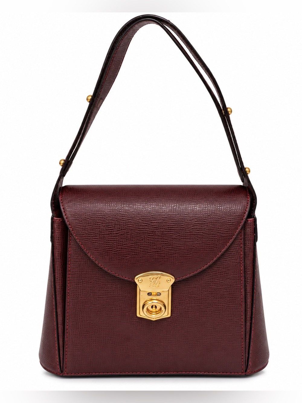 Louis Quatorze Burgundy Leather Shoulder Bag